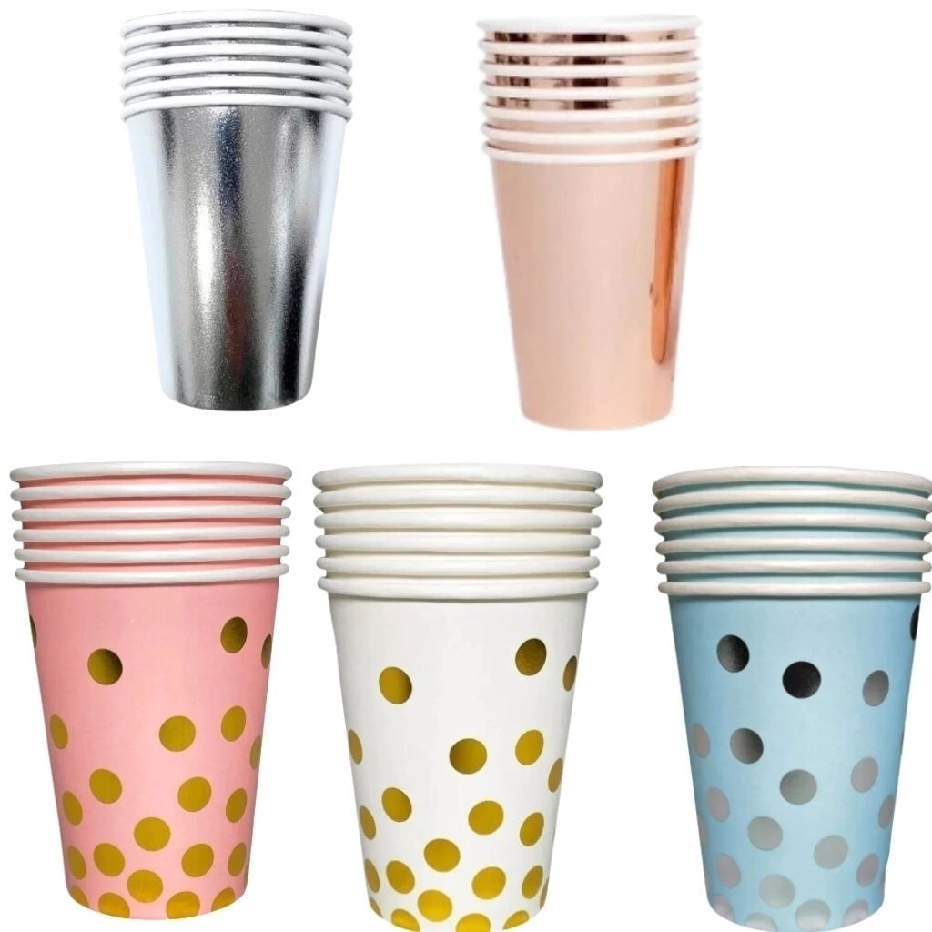 VASO DE POLIPAPEL 266CC X 6 UN. PLATEADO
