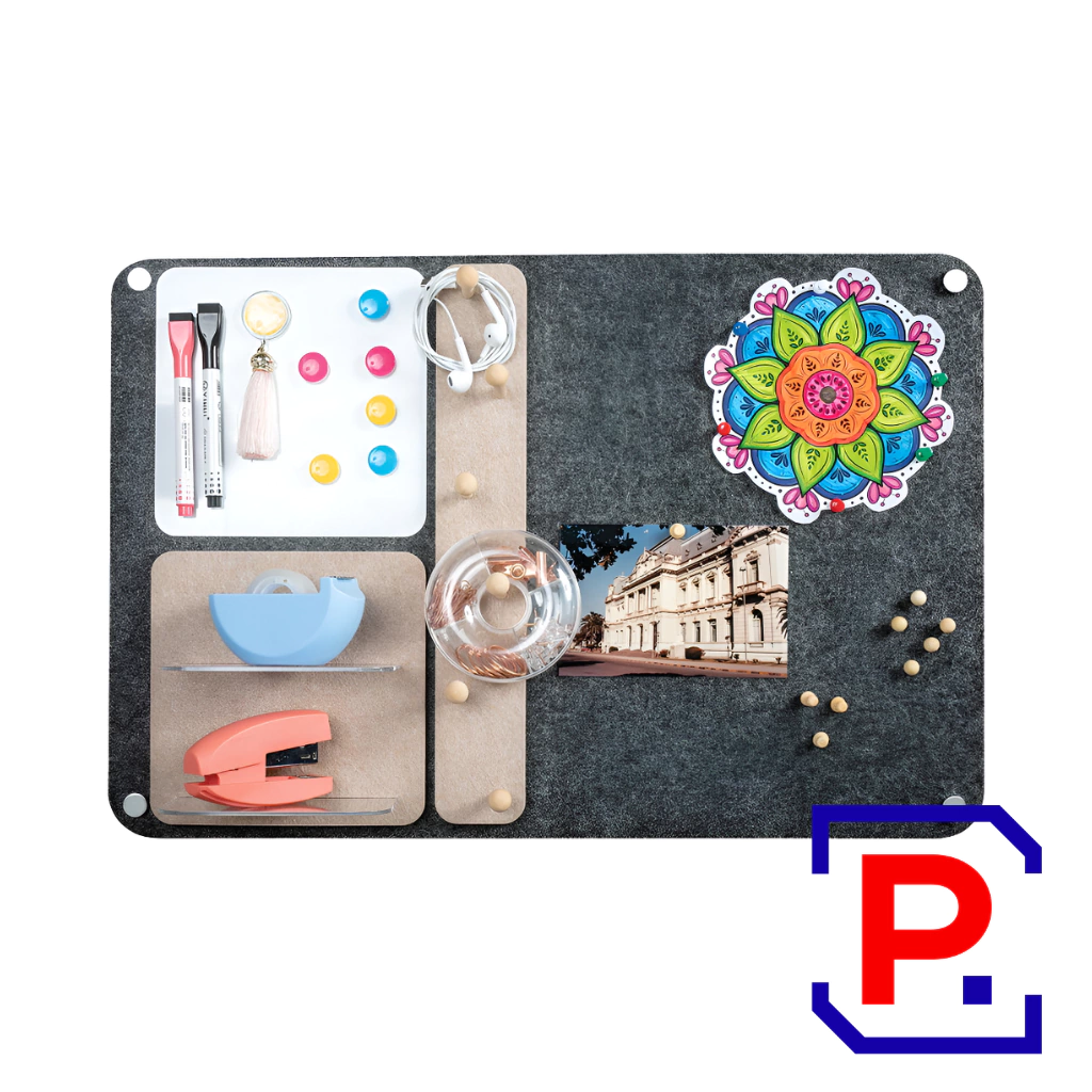 ORGANIZADOR DE PARED GRIS CON ACCESORIOS PIZ108