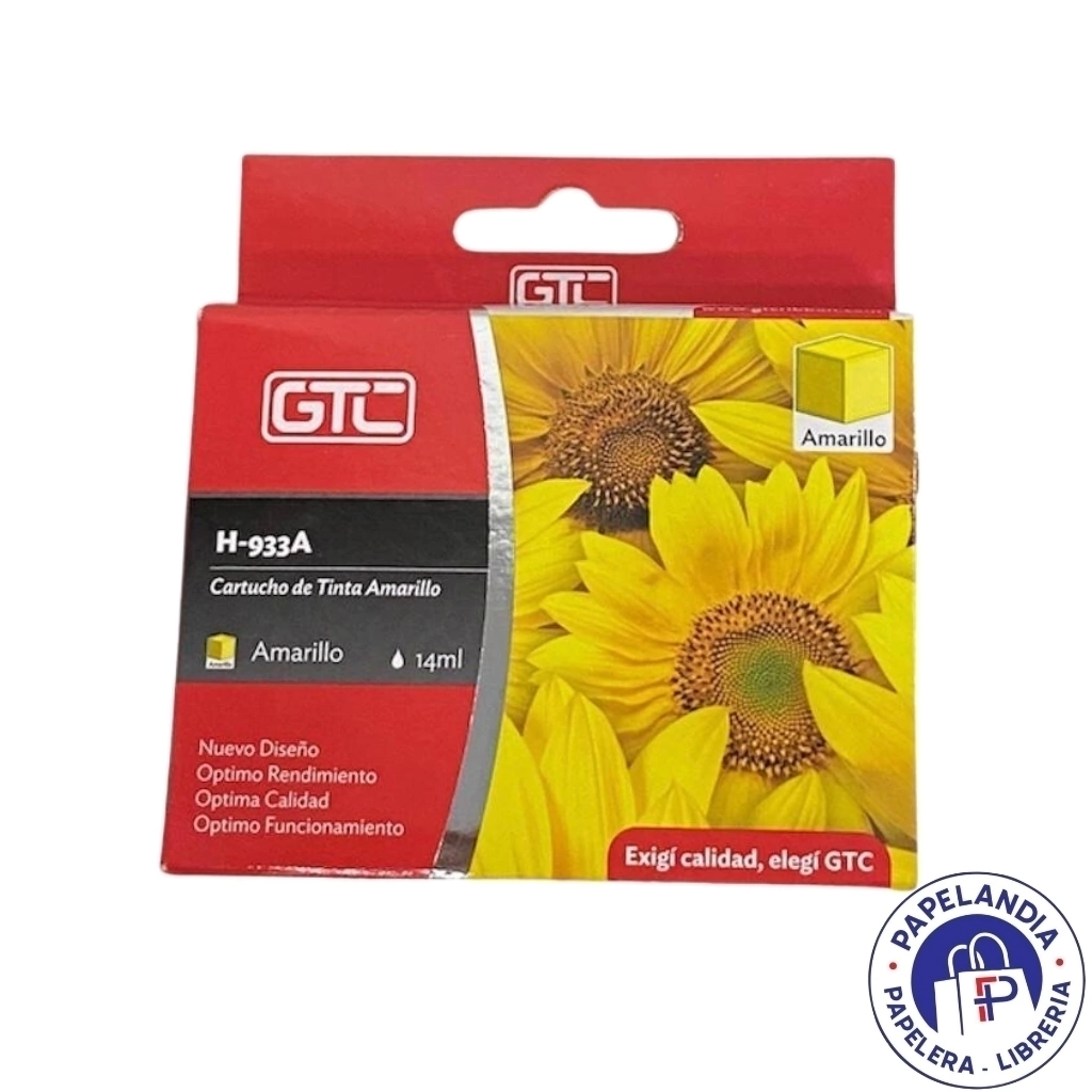 CARTUCHO ALTERNATIVO P / HP GT- 933 A AMARILLO GTC