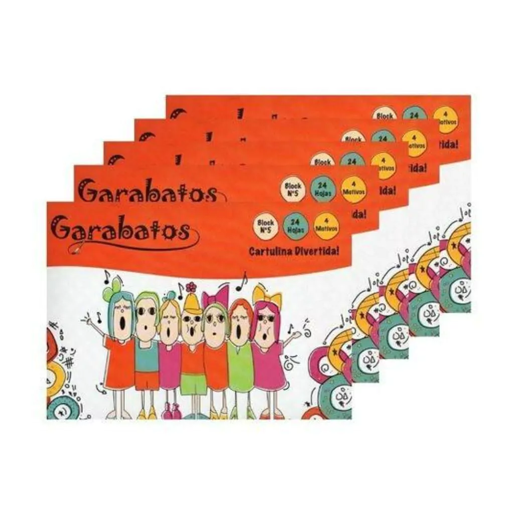 BLOCK GARABATOS CARTULINA DIVERTIDA * 24 HOJAS
