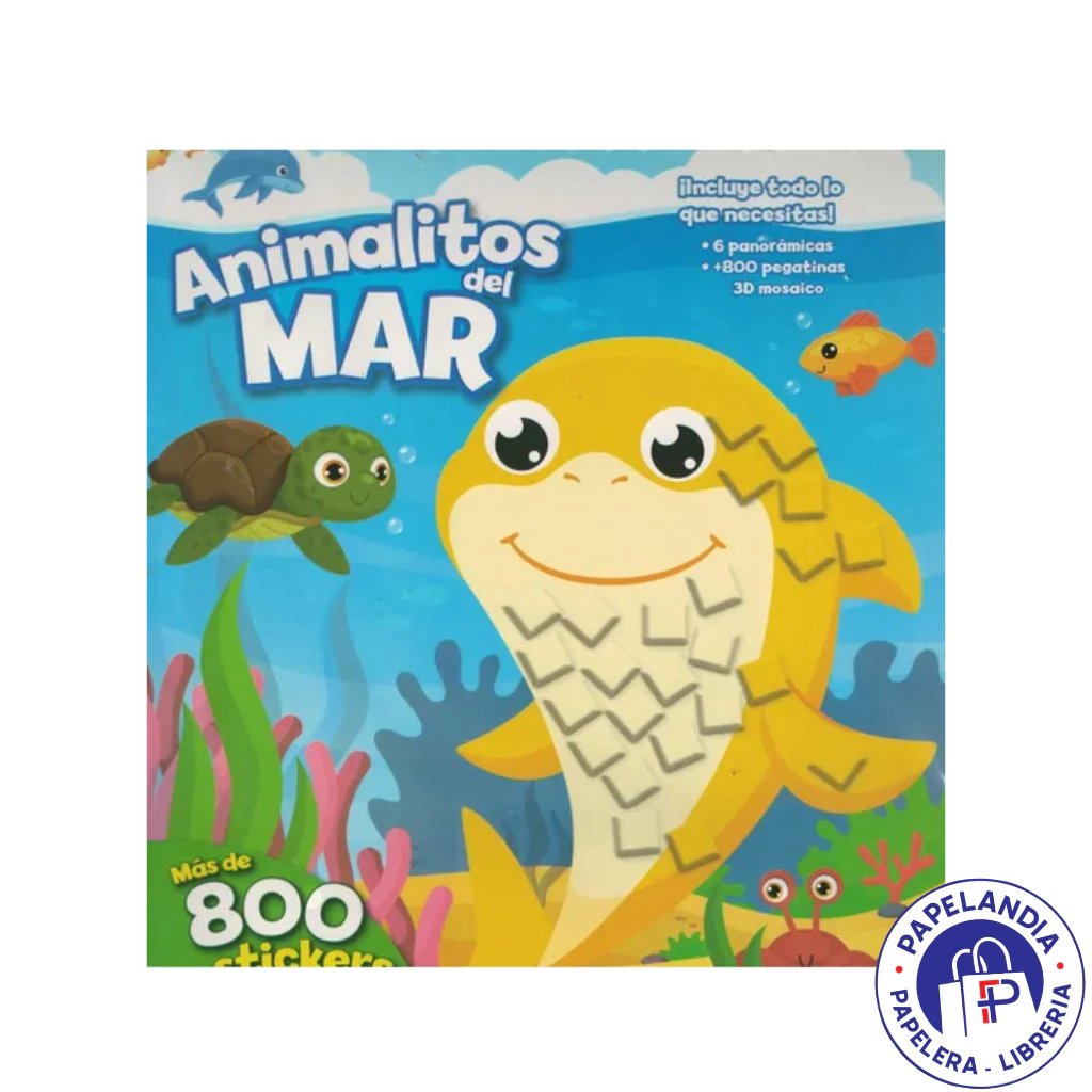ANIMALITOS DEL MAR MAS DE 800 STICKERS 3D MOSAICO LIST-557
