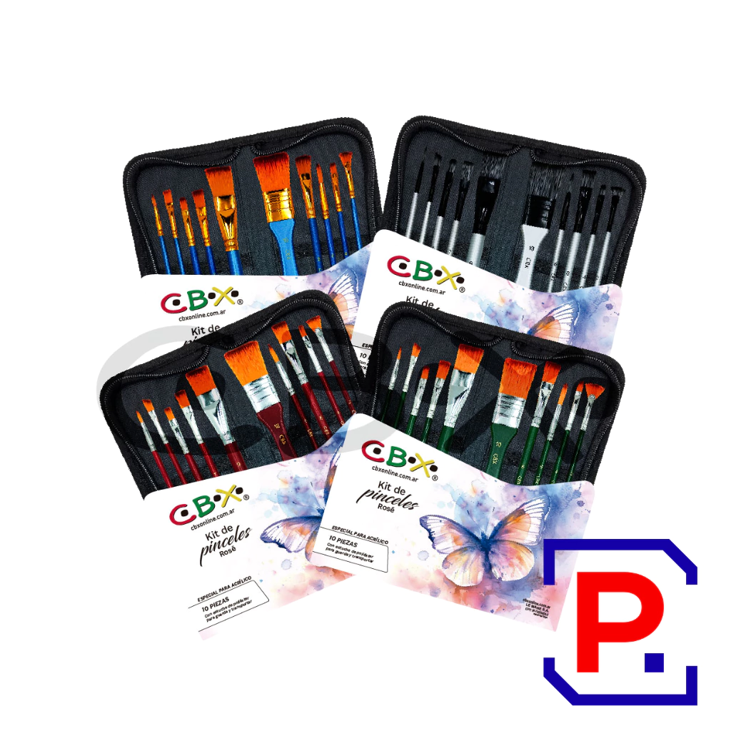 KIT DE PINCELES ROSE CBX ACRILIC X 10UNID