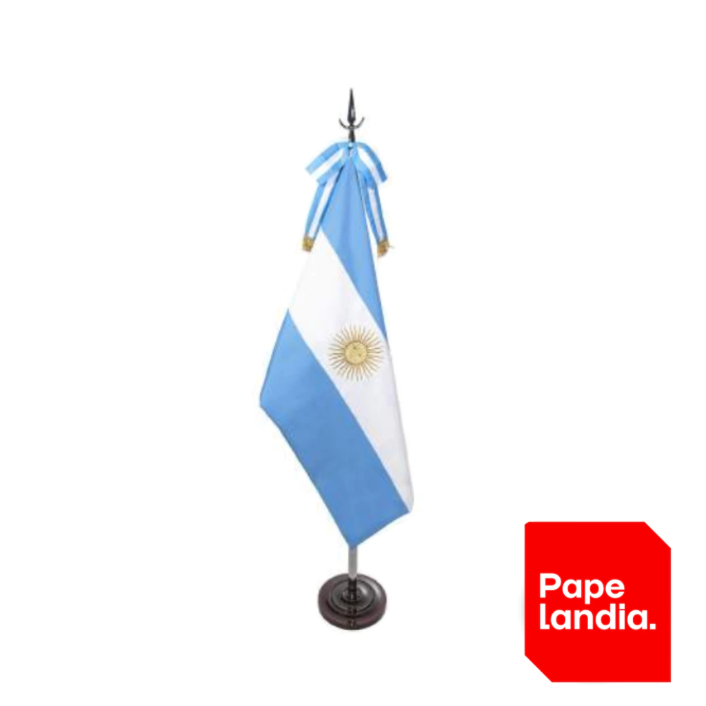 BANDERA ARGENTINA DE CEREMONIA 90 X 144 C/SOL BORDADO 2500