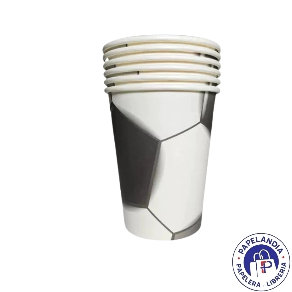 VASO DE POLIPAPEL FOOTBALL 266CC X6 UN DVA 012