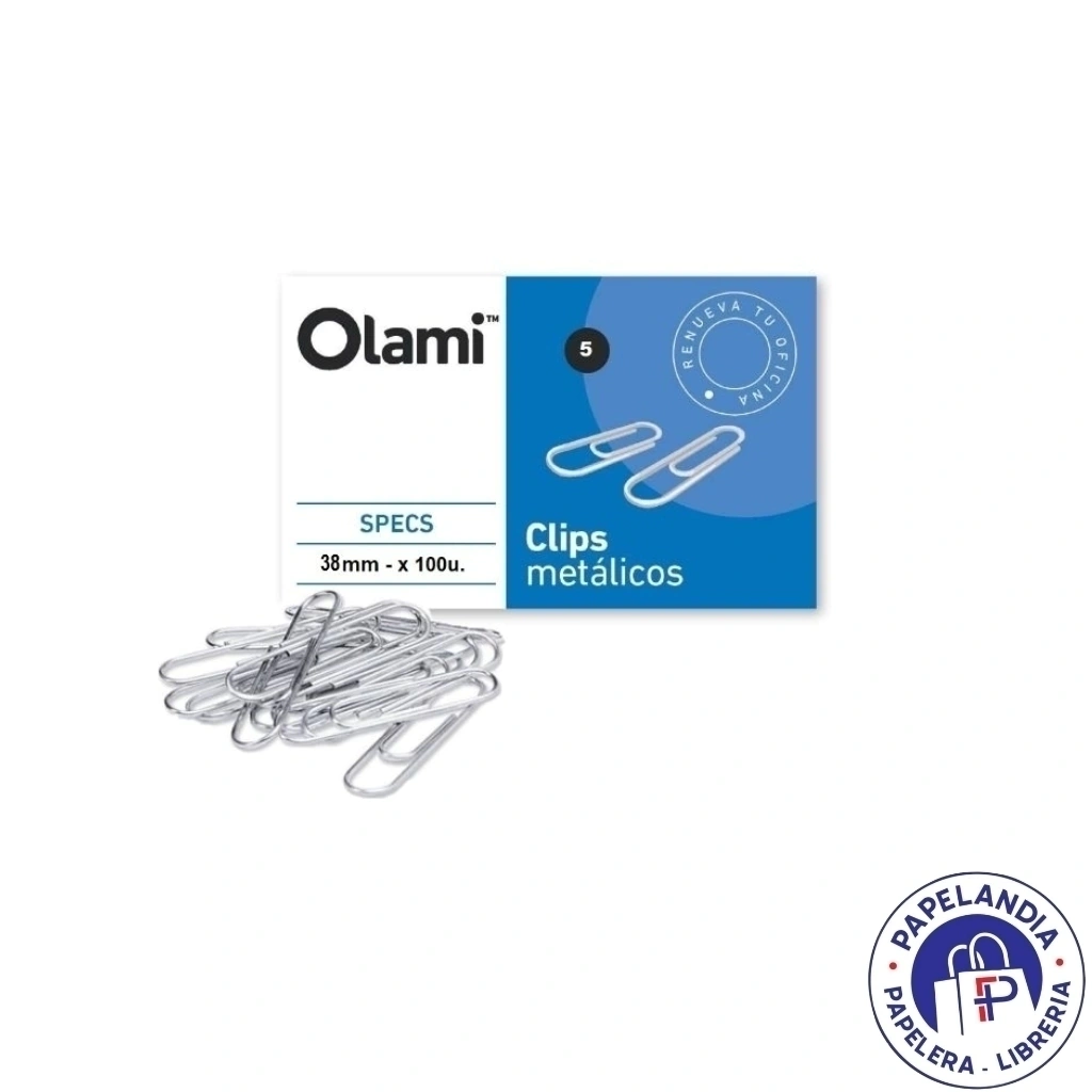 CLIPS NIQUELADOS X 100 UNI OLAMI N6 50MM X 50