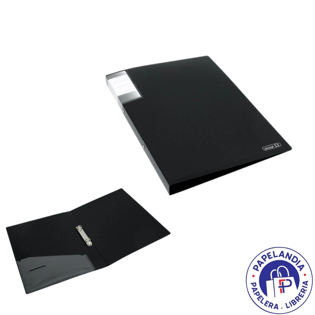 CARPETA 2 AROS 20MM OMEGA / IBI OFICIO NEGRO 076390