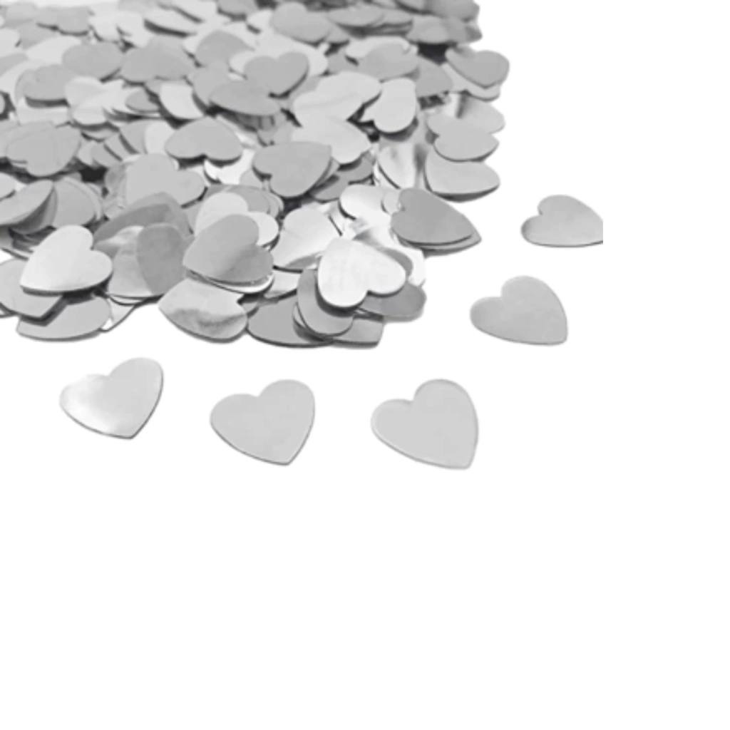 CONFETTI METAL CONFETTI METAL CORAZON PLATA (20GRS) X UNID 72386