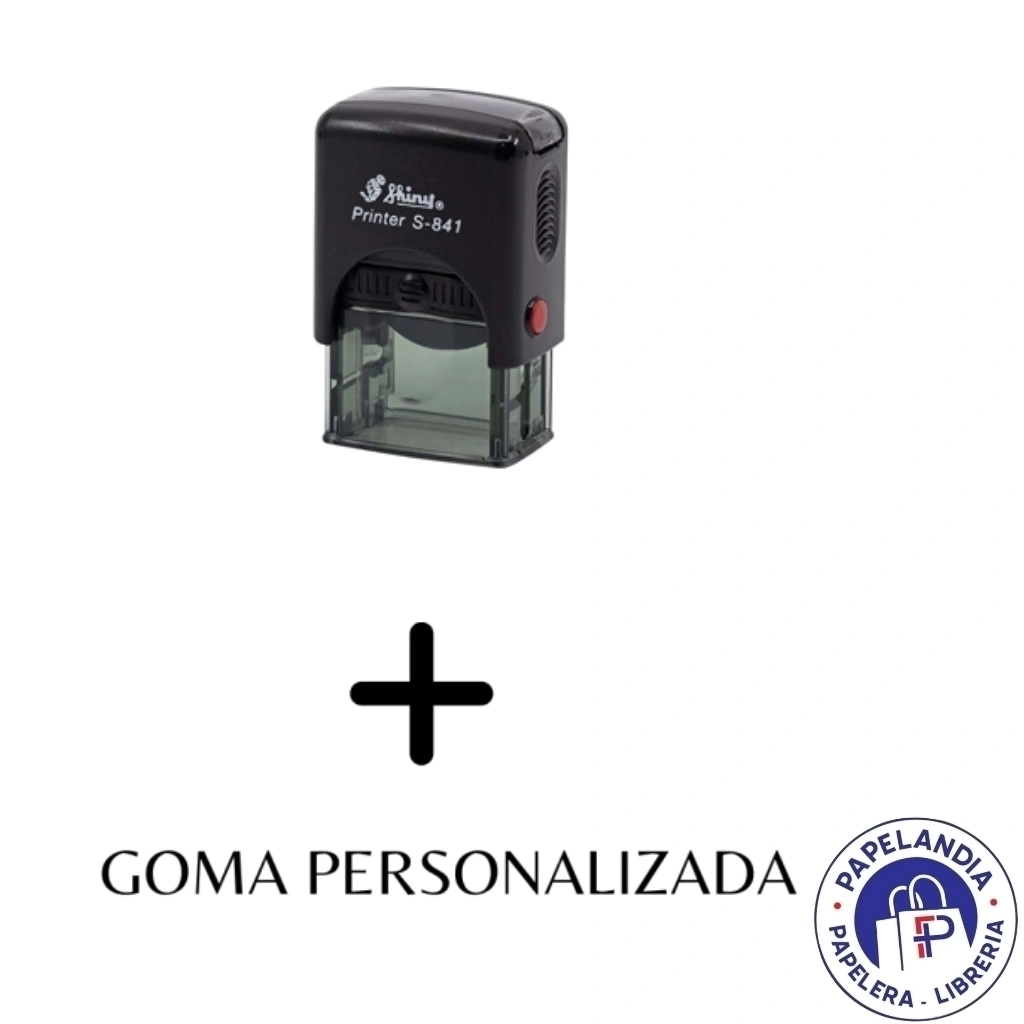 PROMO SELLO AUTOMATICO SHINY S-841 NEGRO + GOMA 2 LINEAS