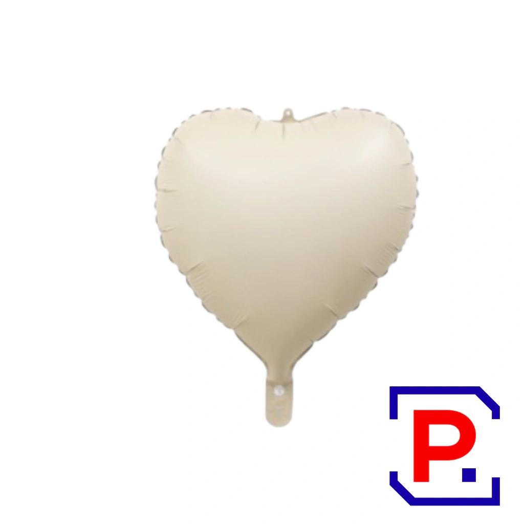 GLOBO METALIZADO FORMA CORAZON CREAM GMCCRCO