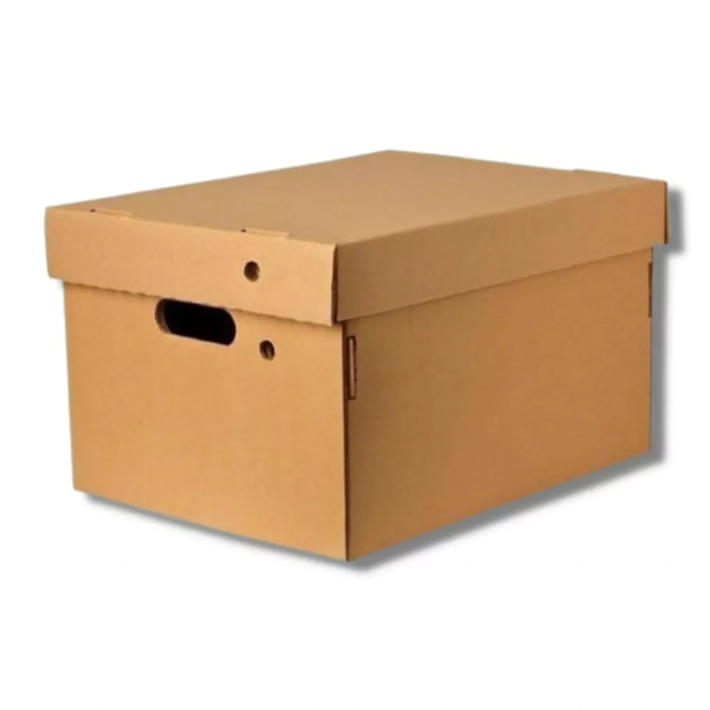 CAJA ARCHIVO CARTON TAPA SEPARADA 43X33X25CM