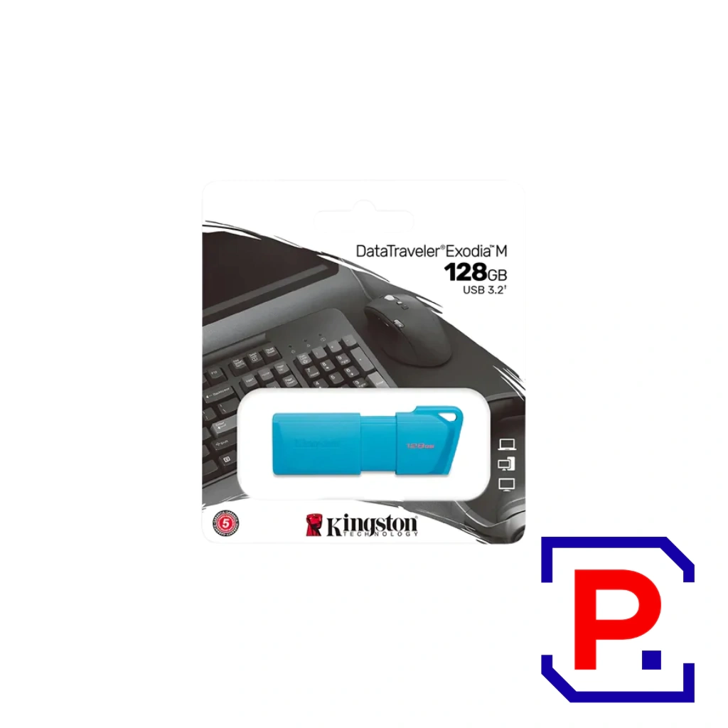 PEN DRIVE KINGSTON EXODIA M 128GB USB 3.2 NEON AZUL