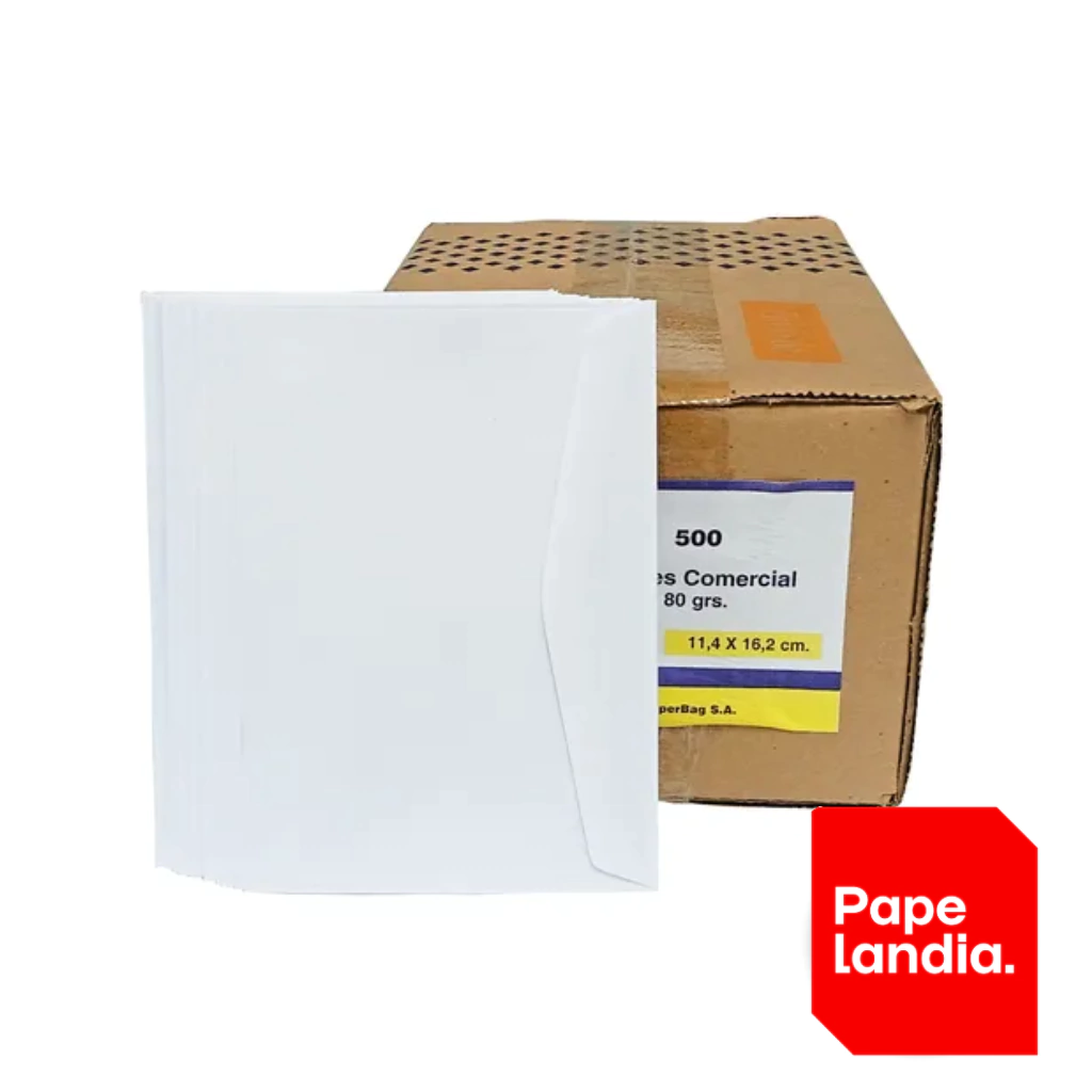 SOBRES COMERCIAL BLANCO 80GR CAJA X 500 UNIDADES