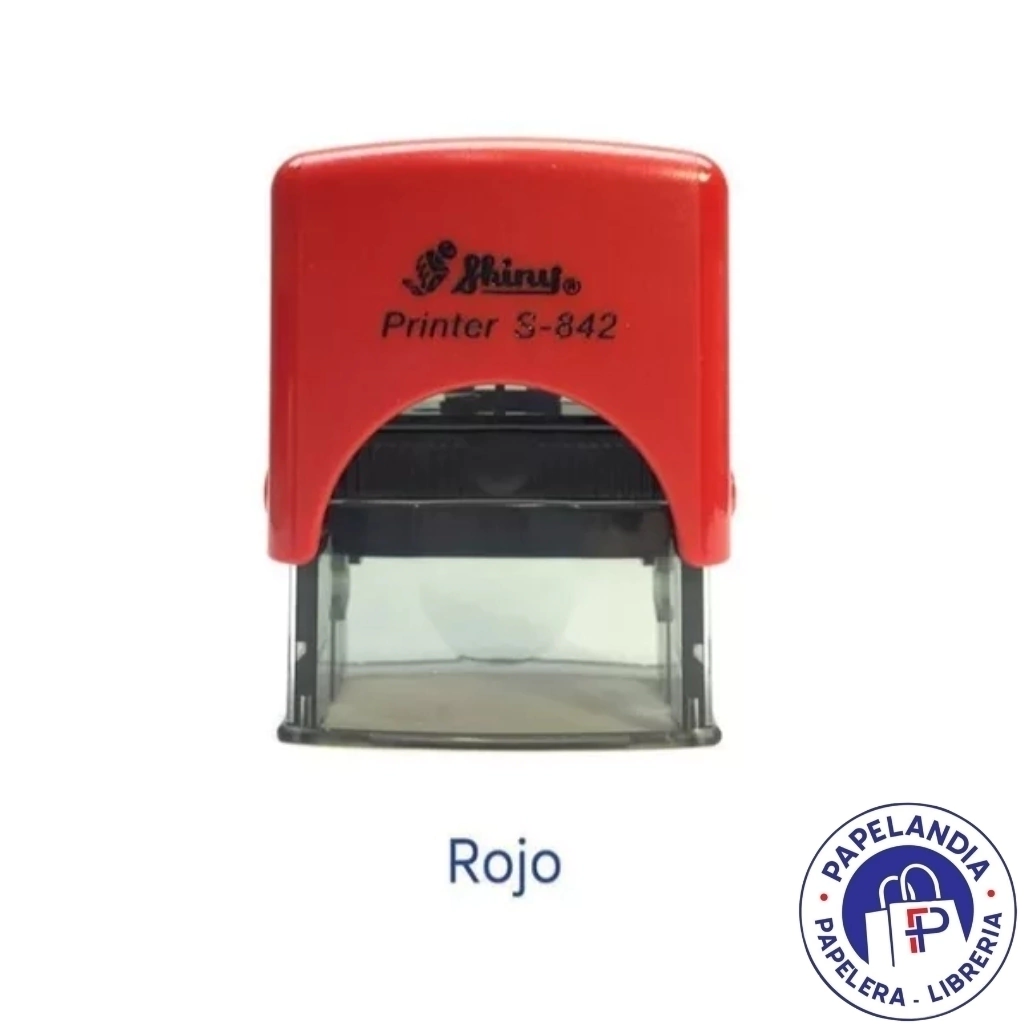 SELLO AUTOMATICO SHINY S-842 38X14MM ROJO 840013