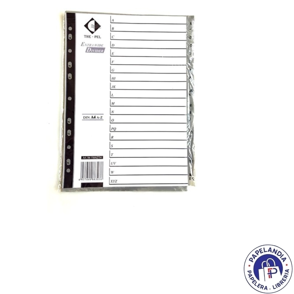 INDICE PLASTICO A4 A/Z THE PEL 6301 YMAZTH