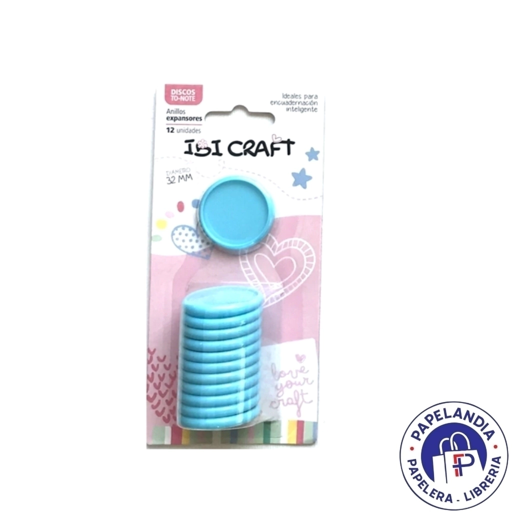 DISCOS DE EXPANSION 32MM. X 12PCS MEDIANO AQUA. 650245