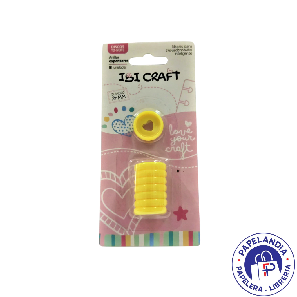 DISCOS DE EXPANSION 24MM CORAZON X 8PCS AMARILLO 650171
