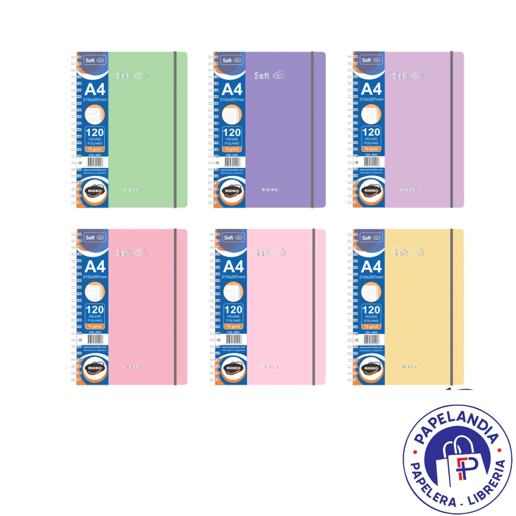 CUADERNO A4 3604 SOFT C/ELASTICO 120HJS 70GRS = VIOLETA