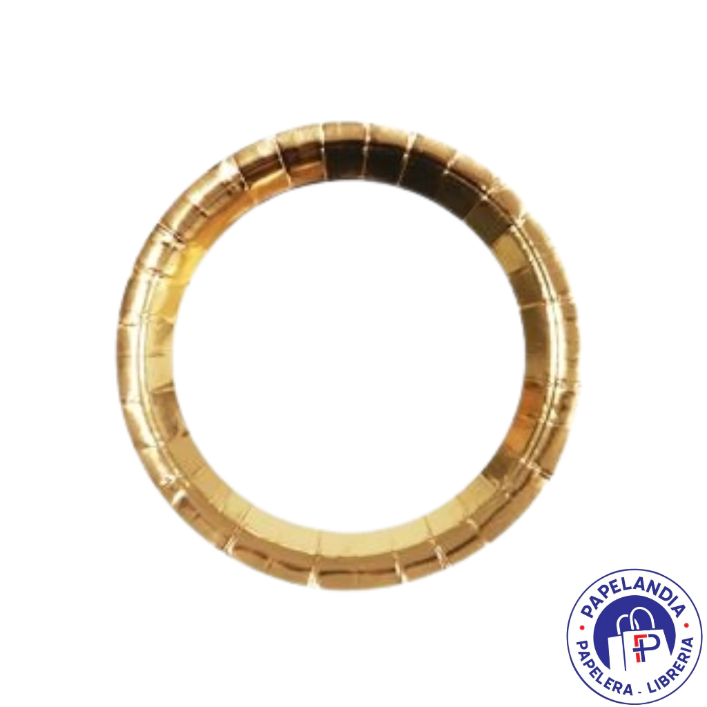 PLATO DE POLIPAPEL 17CM BORDE DORADO X6 P UN DPC054