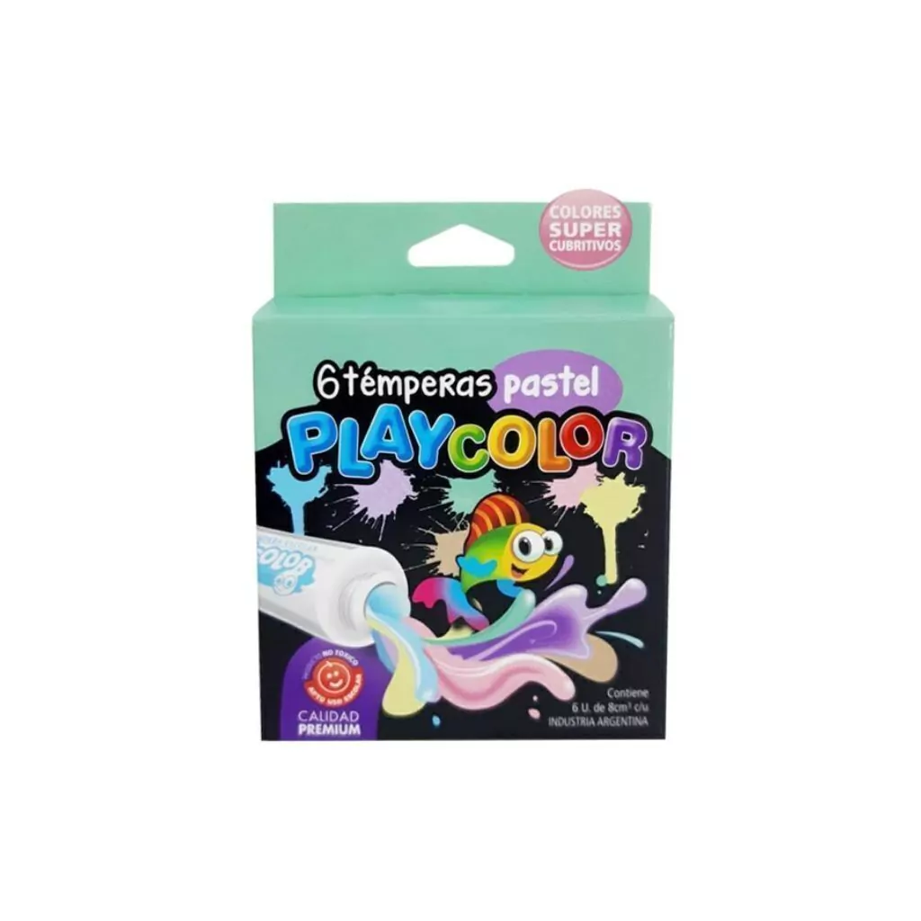 TEMPERA PLAYCOLOR POMO 8ML X 6 UNID PASTEL