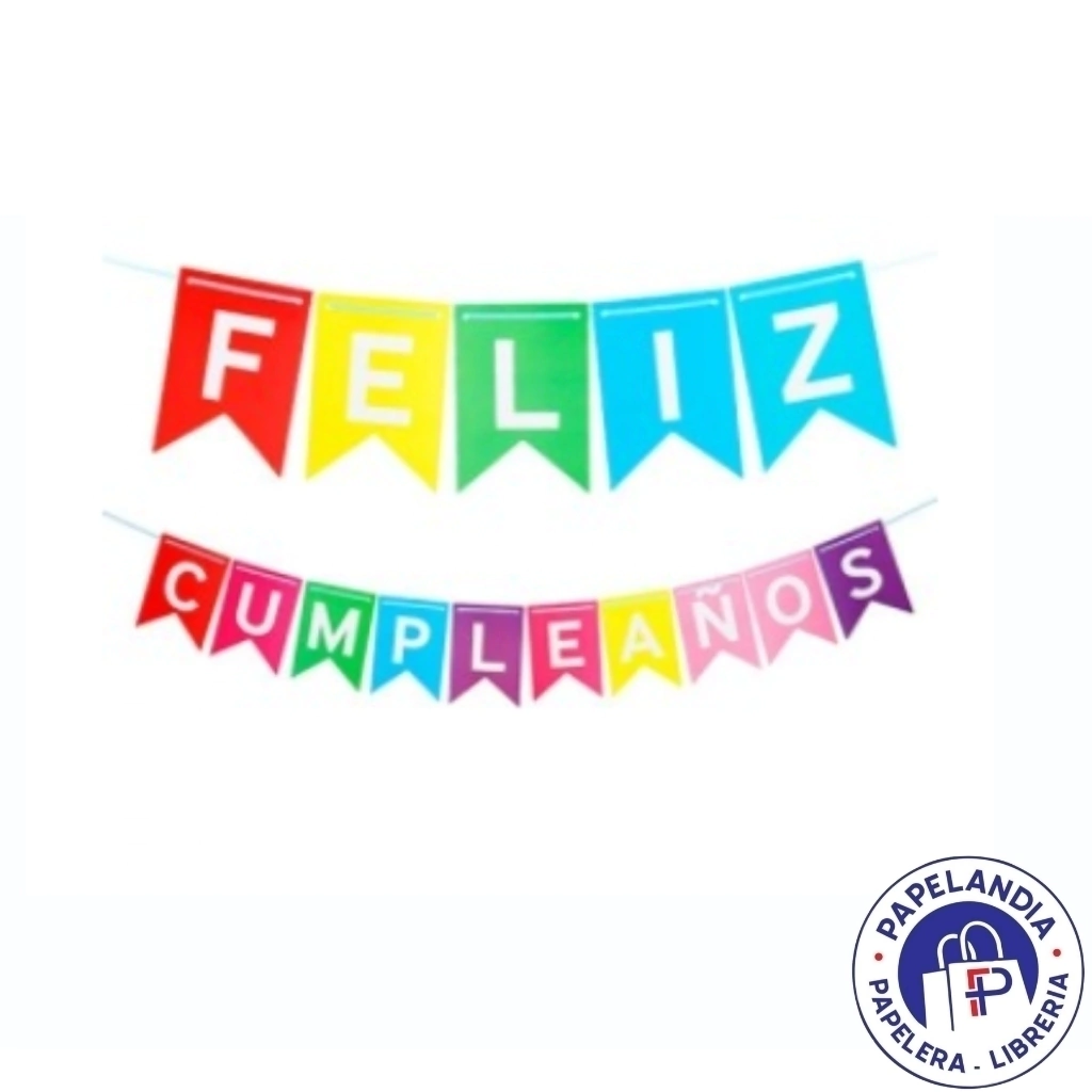 BANDERIN FELIZ CUMPLEAÑOS MULTICOLOR BAFCMU