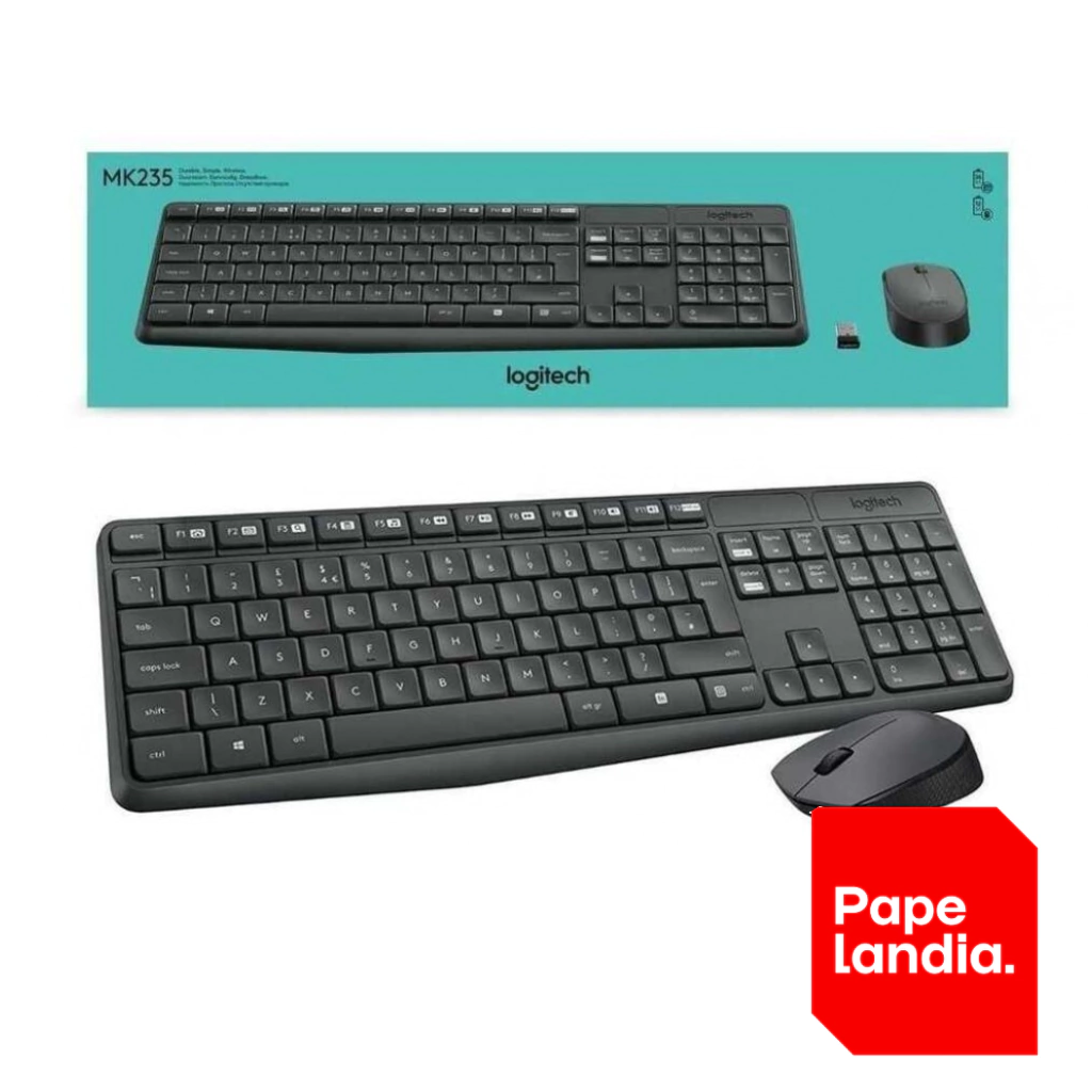COMBO TECLADO Y MOUSE INALAMBRICO LOGITECH MK235 NEGRO