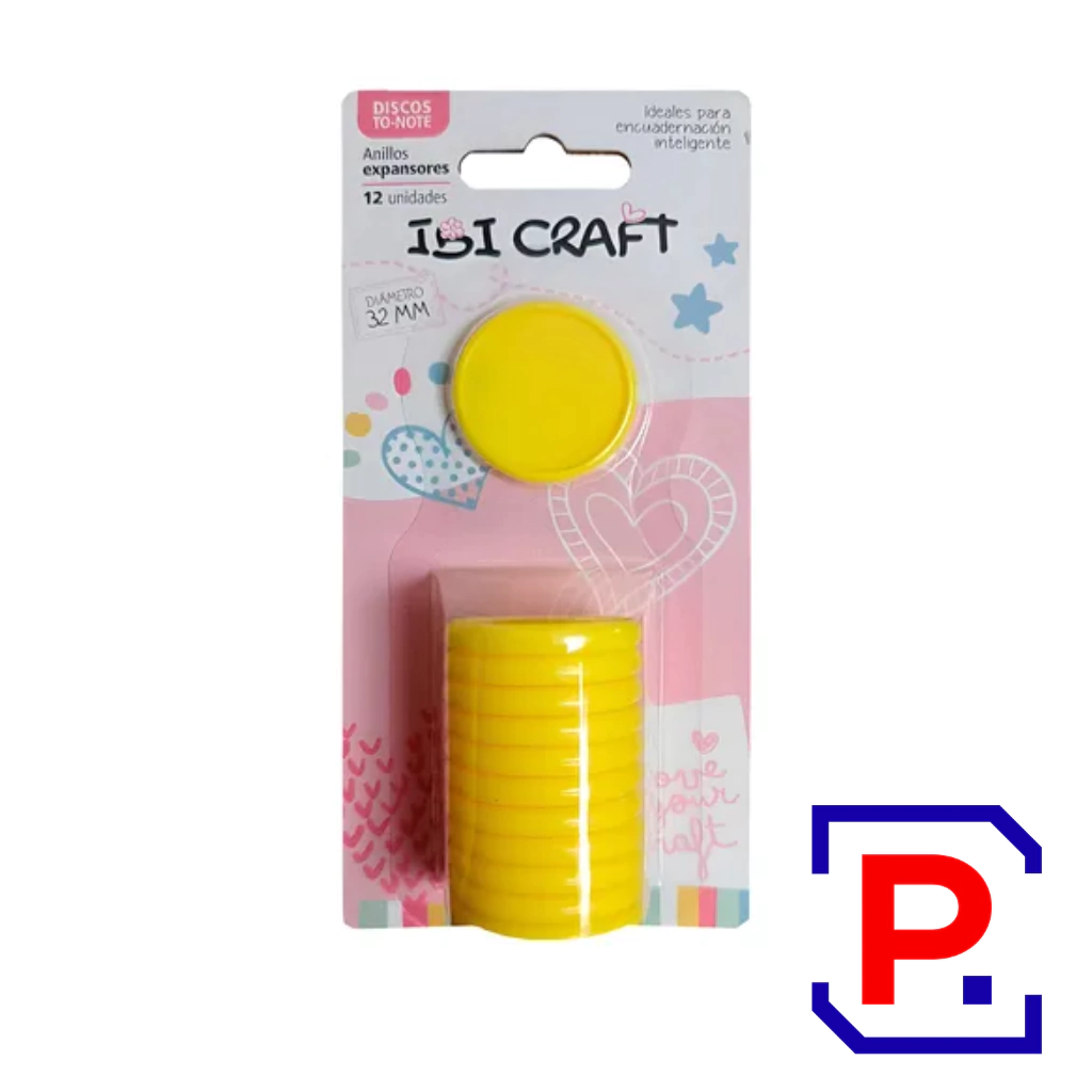 DISCOS DE EXPANSION 32MM. X 12PCS 650215 MEDIANO AMARILLO
