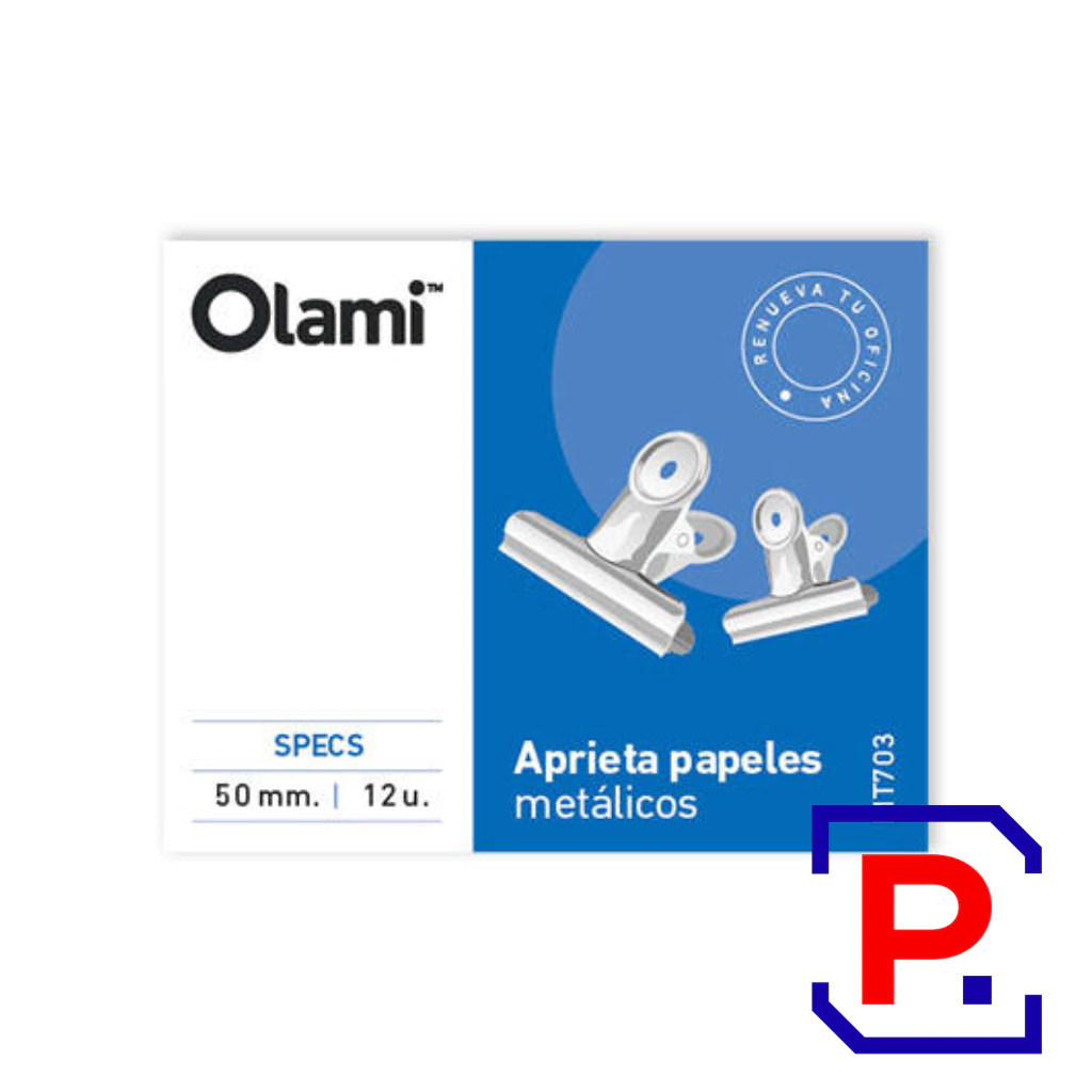APRIETA PAPEL NIQUELADO OLAMI 50MM MT703 CAJA X 12 UNIDADES