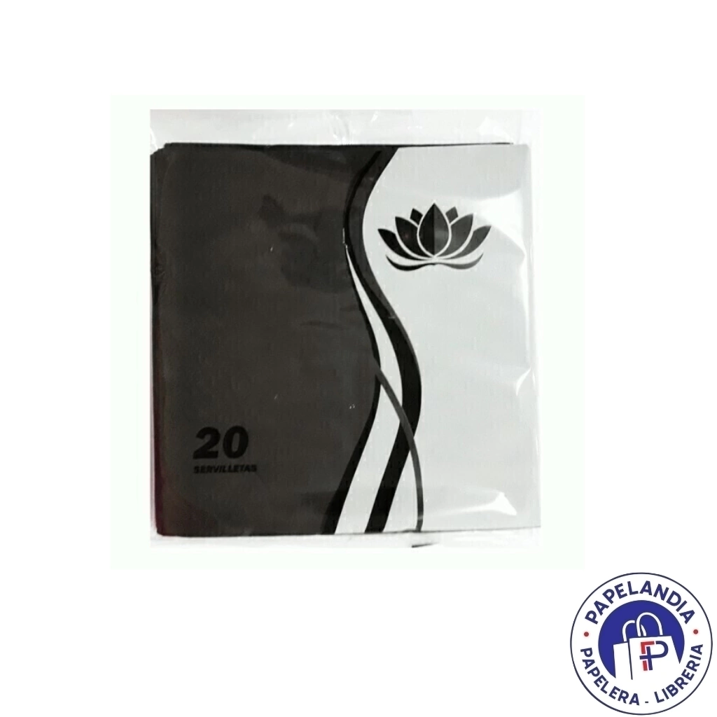 SERVILLETA TISSUE NEGRA NAPTRES X 20U