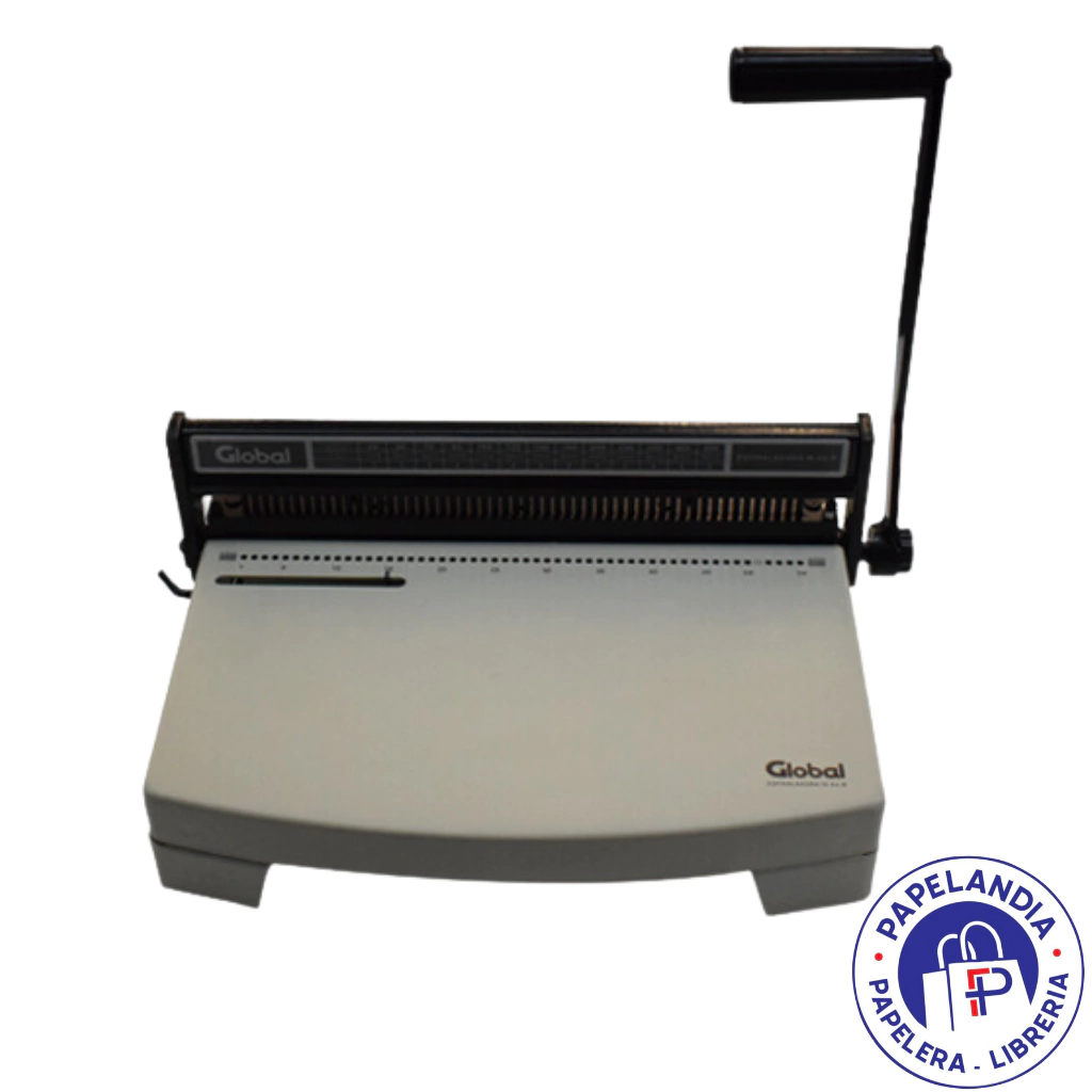 ESPIRALADORA MANUAL REFORZADA A4 M-A4-R PERFORA 12 HOJAS DE 80GRS - GLOBAL ELECTRONICS