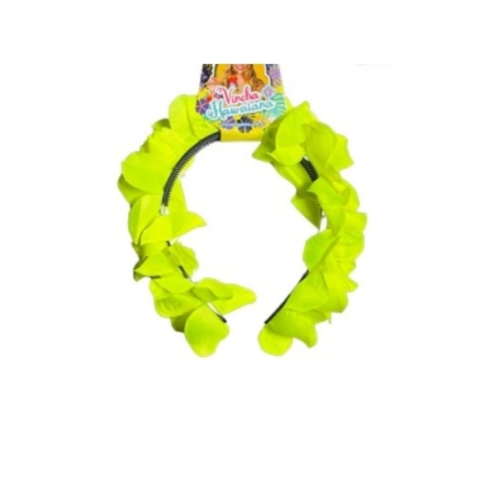 VINCHA FLORES AMARILLO FLUO AC517AM