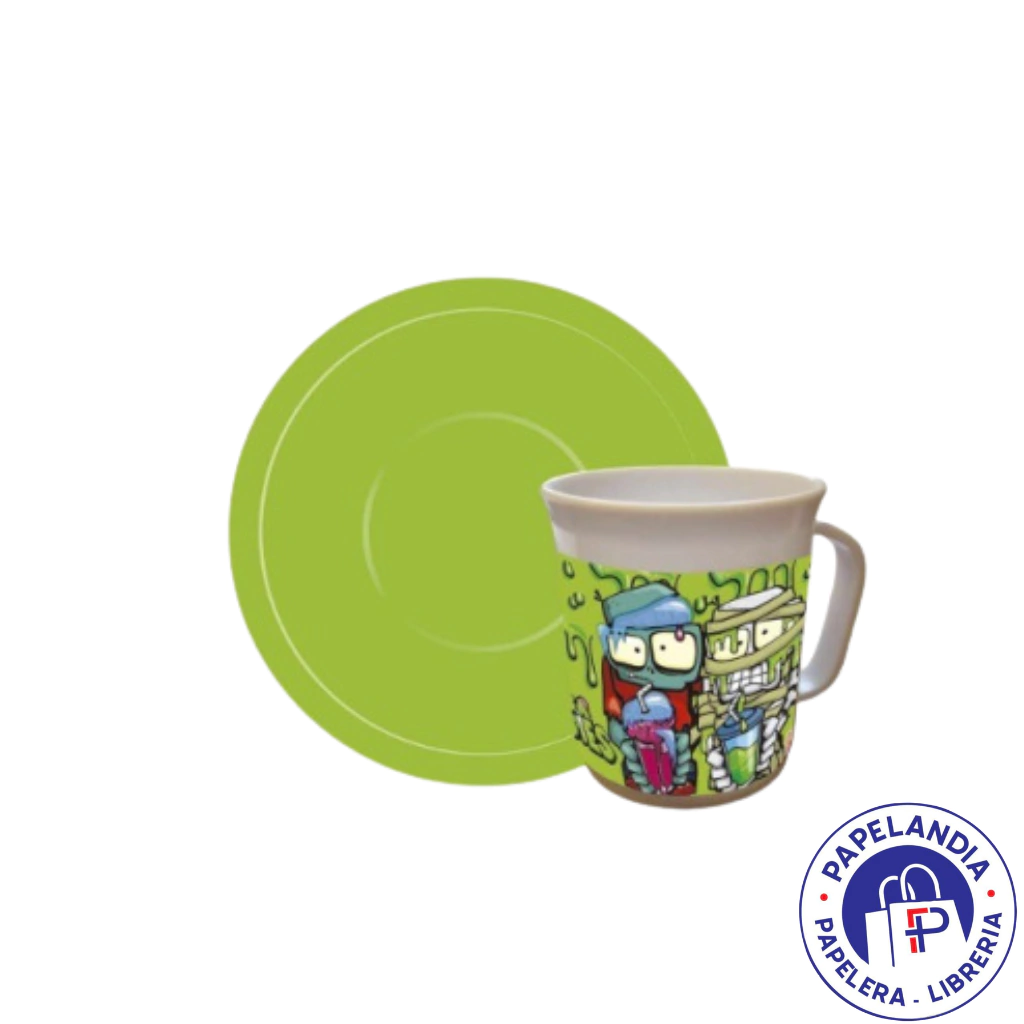TAZA CON PLATO CRESKO OM150 ZOMBIES
