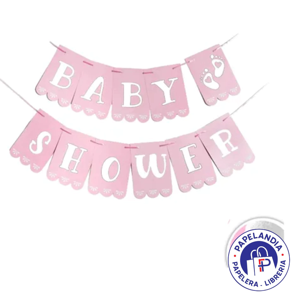 BANDERIN CON STAMPING BABY SHOWER ROSA PASTEL X1 3348/33 GM