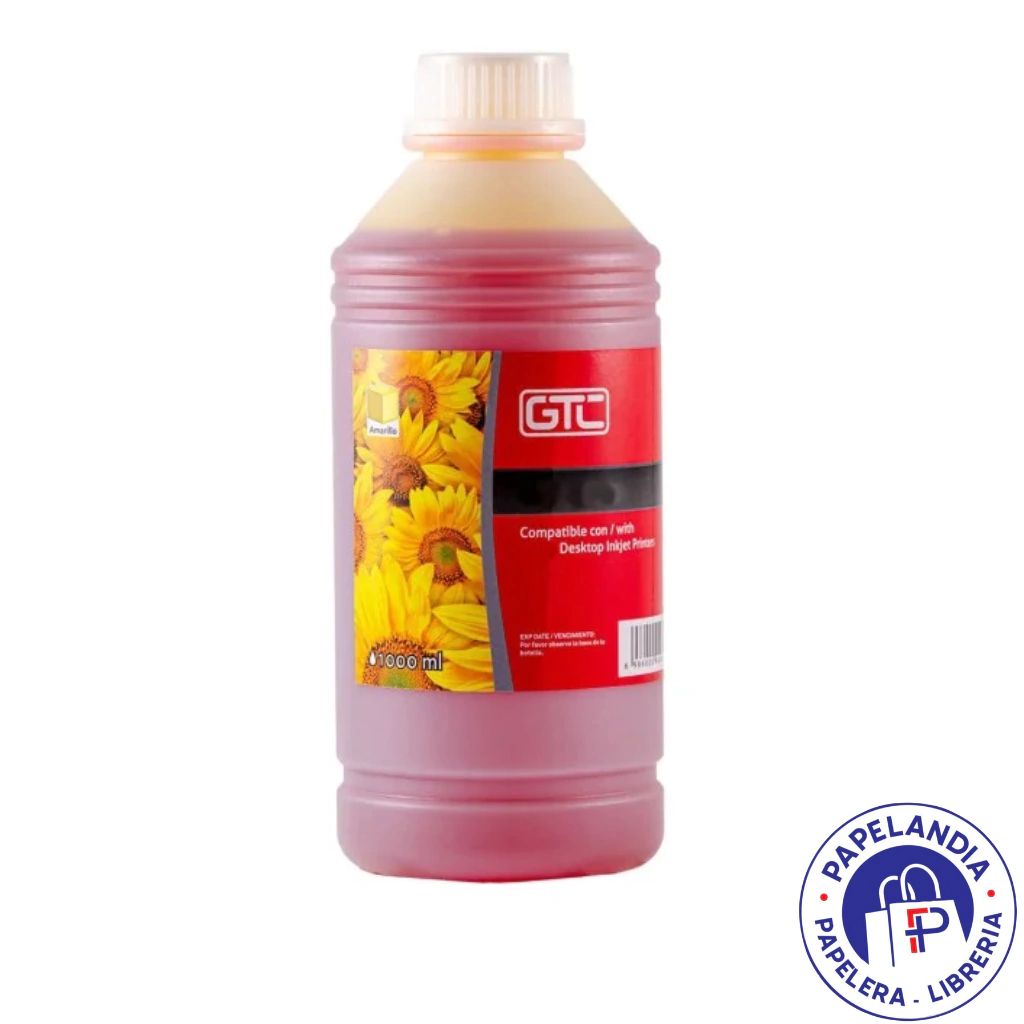 TINTA UNIVERSAL SIST. CONTINUO GT-UNI1A P/EPSON/CANON/HP/BROTHER/LEXMARK AMARILLO 1L GTC