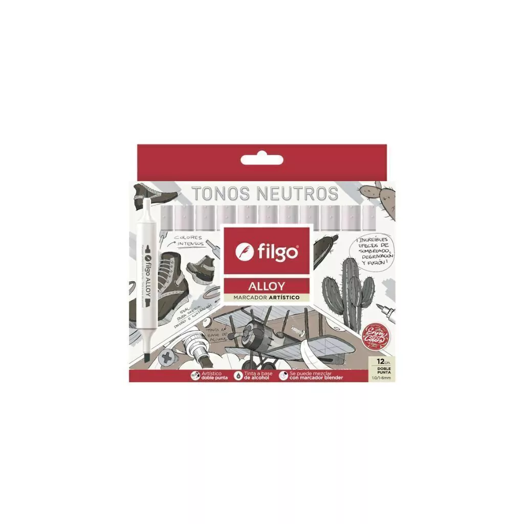 MARCADOR FILGO ALLOY TONOS GRISES X12 ( NEUTROS)