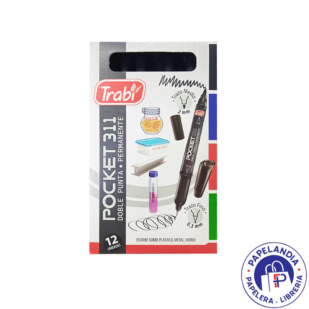 MARCADOR PERMANENTE DUPLO TRABI POCKET 311