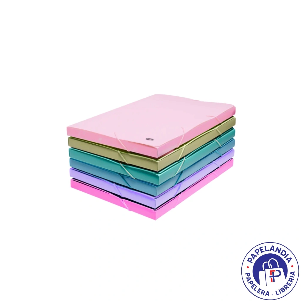 CAJA CON ELASTICO 0174/11 OFICIO 2CM FRESH ROSA PASTEL