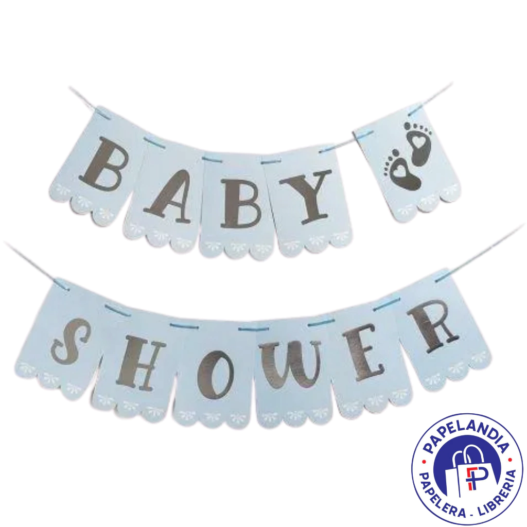 BANDERIN CON STAMPING BABY SHOWER CELESTE PASTEL X1 3348/32 GM
