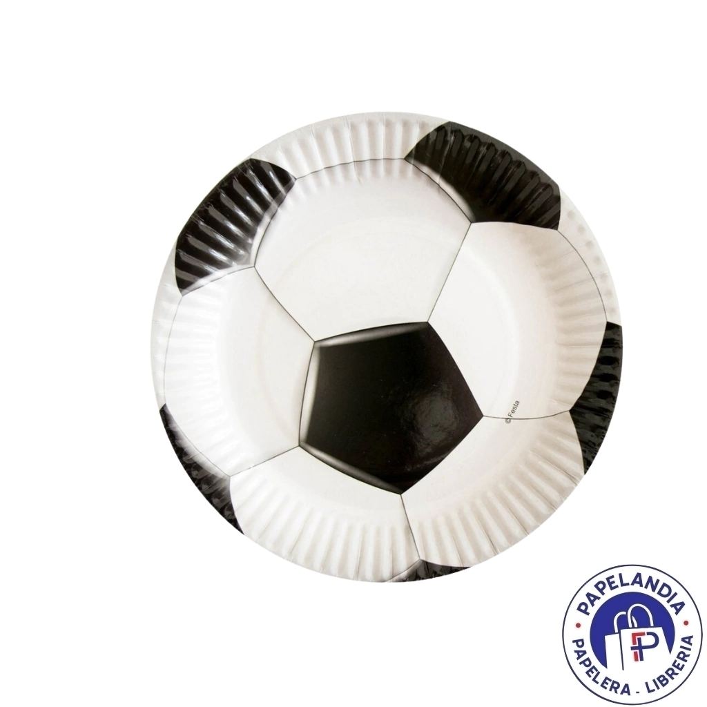 PLATO DE POLIPAPEL 17CM FOOTBALL X6 UNIDADES DPC012
