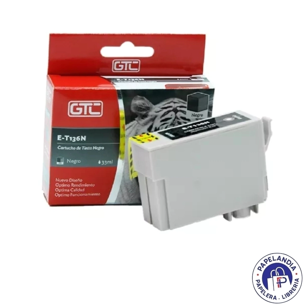 CARTUCHO ALTERNATIVO P / EPSON WORKFORCE K101/K301 NEGRO GT-T136N GTC