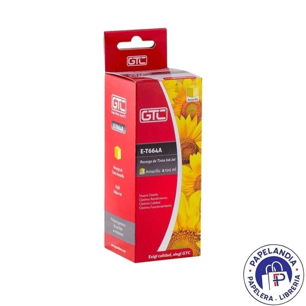 TINTA ALTERNATIVA P / EPSON T664 AMARILLO 100ML E-T664A GTC