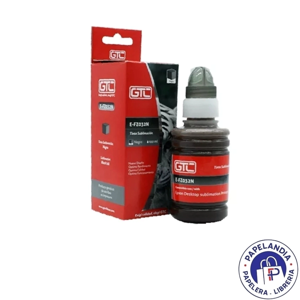 TINTA SUBLIMACION ALTERNATIVA P/EPSON NEGRO 100ML E-FZ032N GTC