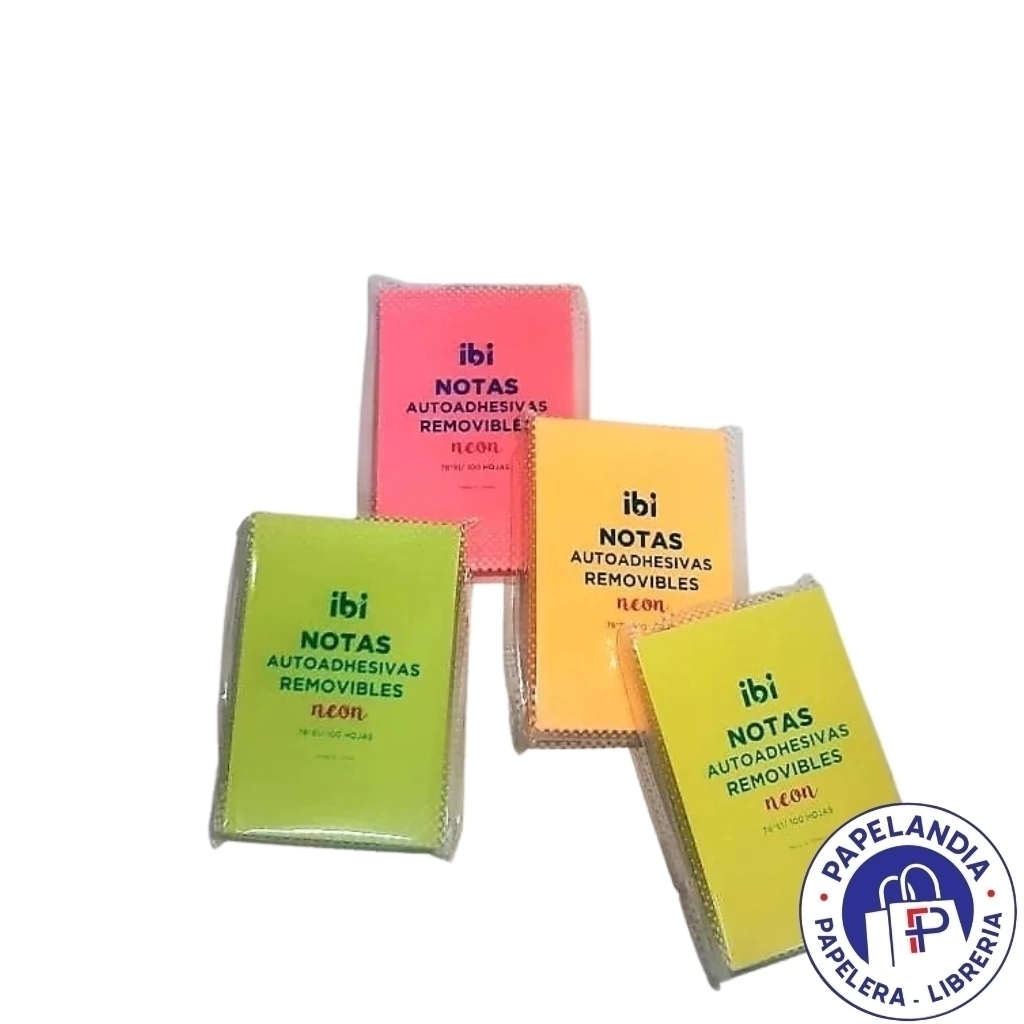 NOTAS ADHESIVAS 76X51 X100HJS NEON VERDE 065062 IBI