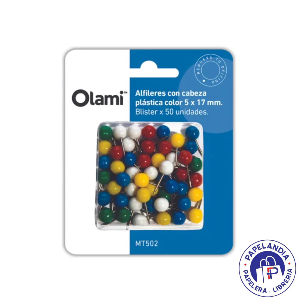 ALFILER C/CABEZA COLOR X50 UNID BLISTER MT502