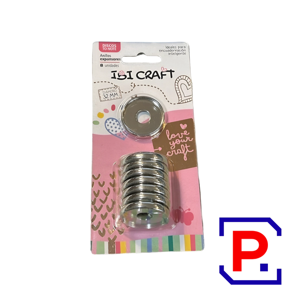 DISCOS DE EXPANSION 32MM X 8PCS PLATA 650290