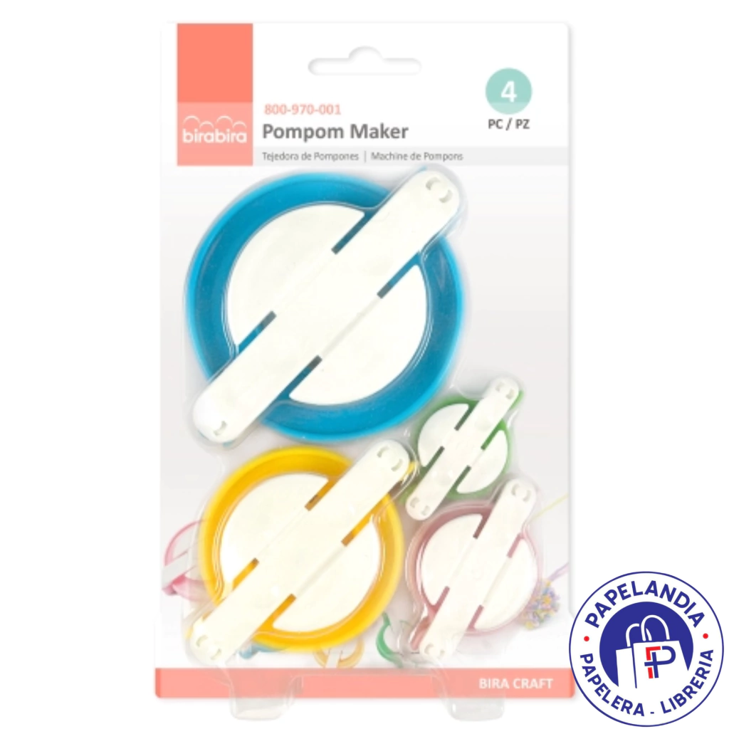 FABRICADOR POMPON SET 4 MEDIDAS 3.8/4.8/6.8/8.7CM 655985