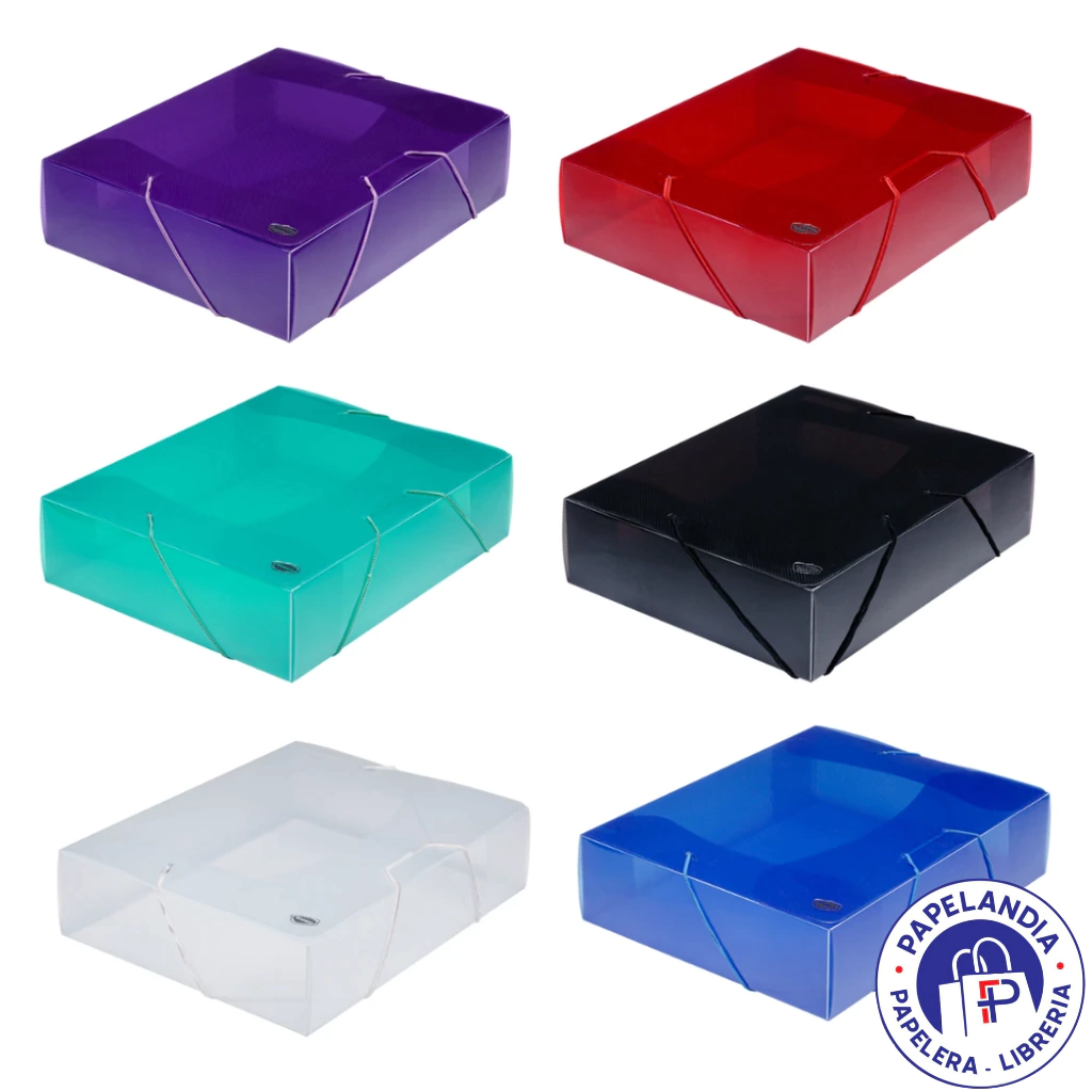 CAJA CON ELASTICO OFICIO 6CM LINE 0179 ROJO