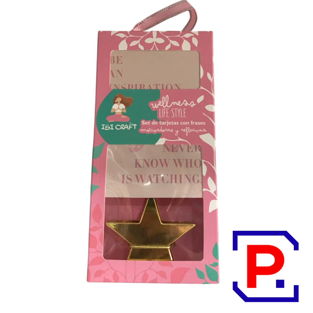 SET 12 TARJETAS CON FRASES MOTIVADORAS + SOPORTE 115500