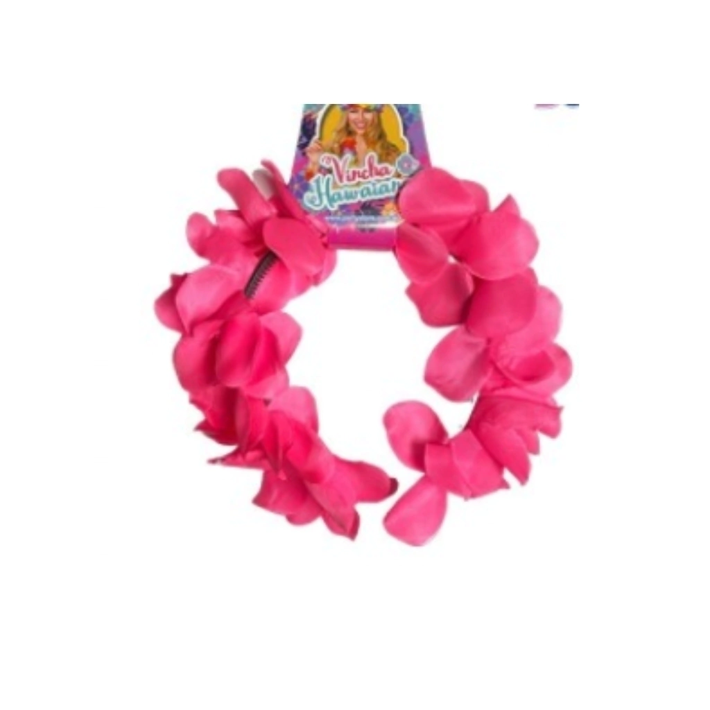 VINCHA FLORES ROSA FLUO AC517RS