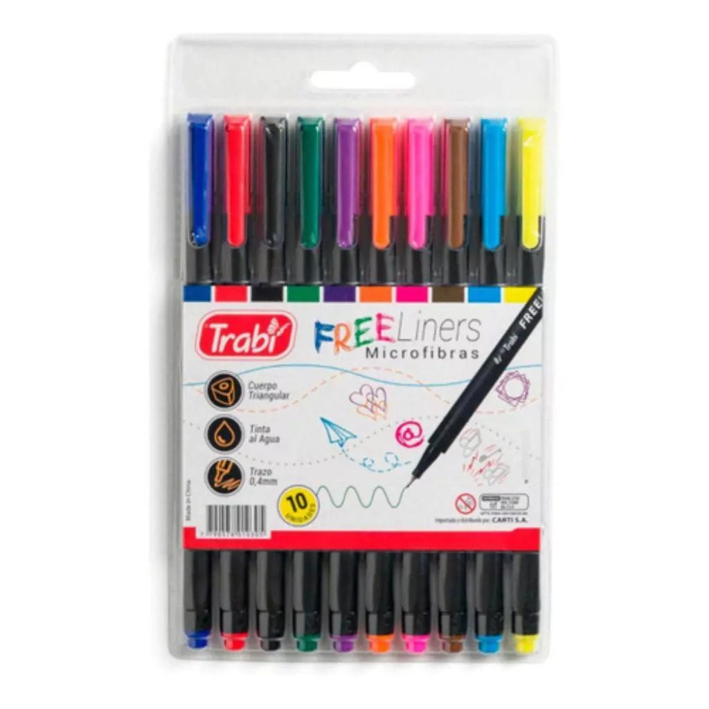 MARCADOR MICROFIBRA X10 FREE LINER CLASICO TRABI
