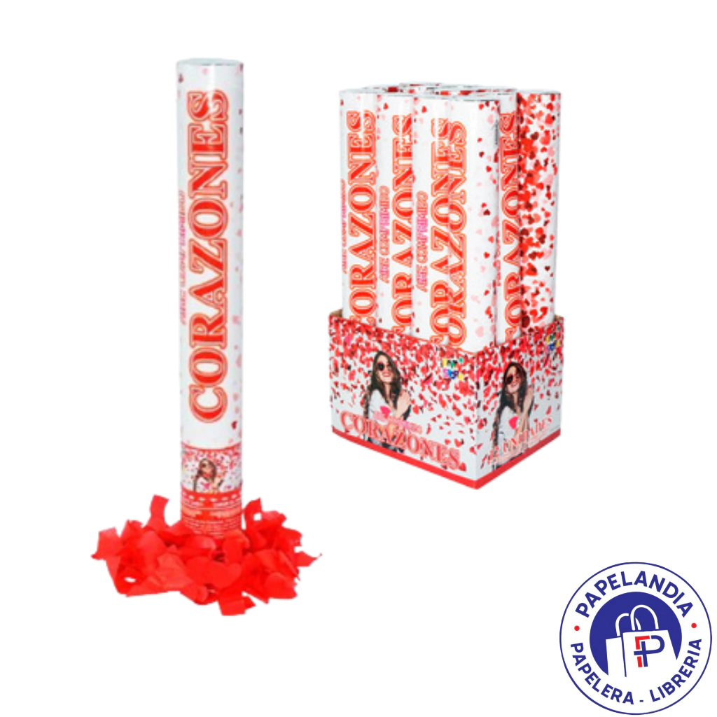 LANZAPAPELES CAÑON 40 CM CORAZONES LPI40C